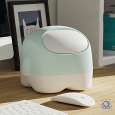 미니 외계인 스타일링 탁상용 수납 휴지통 Wvg6, 다크그린