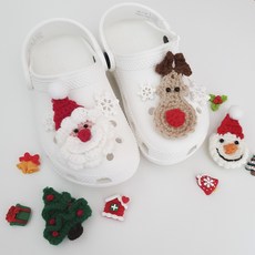 산타 루돌프 눈사람 트리 크리스마스 단품 크록스 지비츠/키즈 슬리퍼 3d 입체 악세사리