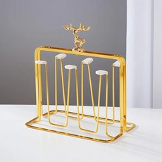 투명 얼음 물 와인 텀블러 유리 컵 건조 선반 순록으로 거치대, 1.cup holder, 1개