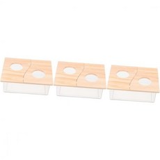 balacoo 햄스터 화장실모래 발라쿠 3pcs 샌드박스 목욕 변기 모래 용기 작은 동물 욕실 은신처 욕조 쥐 사우나 애완동물 키트 친칠라 아크릴 나무 Q1624432, 25X15X8CMx3pcs, As Shownx3pcs