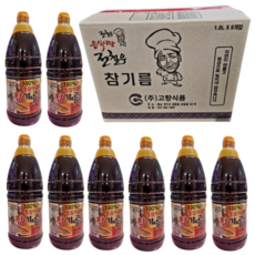 통참깨100% 전철우 참기름 1.8L X 8통 최고등급 대용량 참기름 참고을 오뚜기 신송 해표 업소 식당