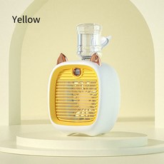캠핑 에어컨 휴대용 이동식 소형 실외기없는 작은방 팬 2 에어컨 미스트 휴대용 여행 가습기 물 스프레이 모드 에어 가지 홈 청정기 US 캠핑 쿨러 자동차 미니, Yellow, 한개옵션1, 1개