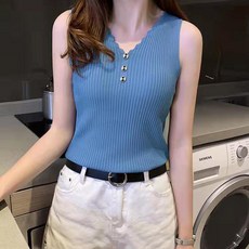 여자반팔단추모시내의