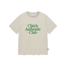CHUCK 척 어센틱 클럽 반팔 티셔츠 오트밀 Authentic Club T Shirt Oatmeal C232RUST08OT