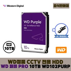 [공식판매점] WD 퍼플 CCTV 보안용 하드디스크 [오늘출발], WD 퍼플 프로 10테라- WD101PURZ - wd퍼플