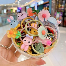 에끌 대용량머리끈 헤어밴드 아이 머리끈 머리끈에 머리 고무줄 묶음 아기 공주 귀여운 머리털-14178