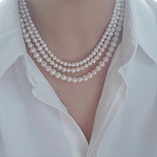 [실버925] 천연 담수 진주 은목걸이 tender necklace