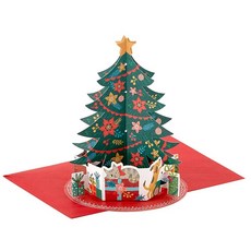 Hallmark 페이퍼 원더 박스형 팝업 크리스마스 카드 윈터 시티8장의 카드와 봉투, Christmas Tree, Pop Up Cards