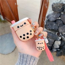 WA무배 1세대 2세대 프로 뉴 버블티 키링 에어팟 케이스 // 블루투스, 1개, 기본값, 상품선택+에어팟프로