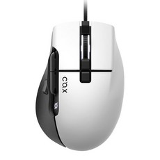 COX 3327 게이밍 유선 마우스 CM400, 화이트 + 블랙