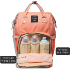코코링하우스 기저귀가방 방수 백팩, 네이비