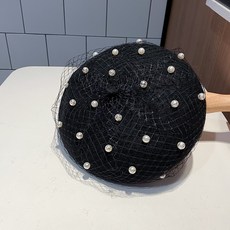 망사진주베레모