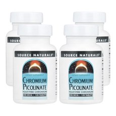 Source Naturals 소스내추럴스 크롬 피콜리네이트 200mcg 테블릿, 120정, 4개, 120정
