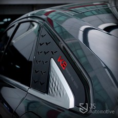 JS automotive K8GL3 윈도우 C필러 타공커버 기스방지 DIY 튜닝 몰딩 익스테리어 드레스업 가드 용품, 유광레드로고, 1개