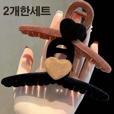 공주마마 [2개한세트] 13cm핀대/빅하트벨벳꼬임올림머리집게핀