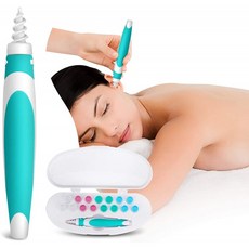 OUTERDO Ear Wax Remover Soft Silicone Spiral &amp; Safe Earwax Removal Tool Ear Wax Cleaning Heads 16개 장착 Q-Tip 교, 단일옵션