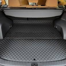 카프트 토요타 라브4 트렁크매트 프리미엄 가죽 퀄팅 차박, 블랙-블랙, 일체형