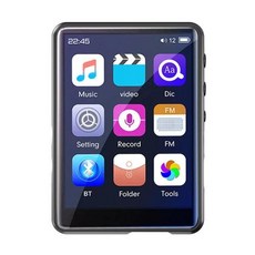 MP3플레이어 풀 스크린 블루투스 HiFi 무손실 스테레오 스피커 FM 라디오 녹음기 전자책 포함 휴대용 비디오 음악 2.4 인치, 1) Without TF Card, 없음