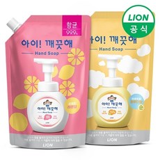 [라이온코리아] 아이깨끗해 폼 핸드워시 대용량 600ml 스파우트(순/레몬) 2개, 제품선택:1. 순 600ml 2개