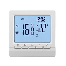 온도 조절 실 전기/물/가스 보일러 바닥 난방 온도 제어기, 흰색 백라이트, 1개