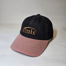 이미스 모자 WASHED DENIM BALL CAP-GRAY/PINK 그레이/핑크
