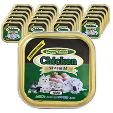 퍼피프랜드 사각 애견 캔, 닭가슴살, 100g, 120개