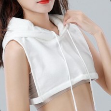 후드 베스트 맨투맨 모자 레이어드 조끼 여성 민소매