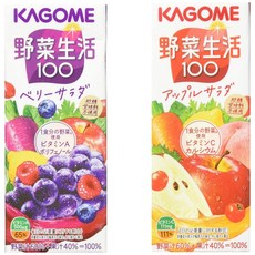 [세트 상품][2CS] 카고메 야채 생활 100(베리 샐러드 200ml×애플 샐러드, 200ml