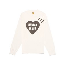 [휴먼메이드] 블랙 로고 데일리 롱슬리브 화이트 HM26CS1007