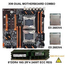 X99 듀얼 CPU 마더보드 콤보 E5 2683V4 LGA2011-3 M.2 SSD 슬롯 SATA3.0 PCIE3.0 X16 RAM Max RAM 256G Xeon E5 V3