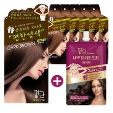 펴난 샴푸하듯 하나로 프리미엄 편한염색 30g 헤어컬러 + 헤어팩 증정, 진한갈색, 5개입