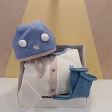 [백화점 정품] 블루독베이비 신생아 우주복 CR)롤리팝모달우주복 양말 선물세트 출산선물 돌선물