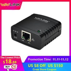 Wavlink USB 2.0 LRP 인쇄 서버 공유 LAN 이더넷 네트워킹 프린터 전원 어댑터 USB 허브 100Mbps 네트워크, 02 UK Plug