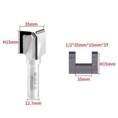 1pc PCD 하단 청소 목재 다이아몬드 스트레이트 라우터 비트 3 및 4 플루트 CNC 플랫 엔드 밀 커터 크기, 13 12.7x35xH15x3T