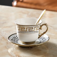 티컵세트 세트 티컵 커피잔 유럽풍 찻잔, A.지샹 1컵 사우어 1황금수저 220ml, 1개