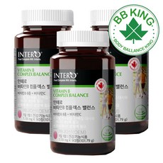 비비킹 인테로 비타민 B1 B2 B6 B12 3개월 종합 비타민 B군 컴플렉스 활력 비 고함량 영양제 나이아신 판토텐산 엽산 피리독신 코발라민 식약처 인증 건강기능식품, 비타민b 컴플렉스 3개(9개월분), 3개, 90정