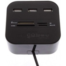 Storite All in One USB Hub Combo 3 USB 포트 및 All in One Card Reader, 단일옵션, 단일옵션