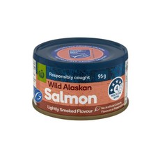 울월스 알래스카 연어 통조림 스모크 Woolworths Salmon Naturally Smoked, 1개, 95g