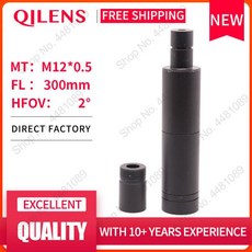 QILENS-300mm CCTV 카메라 렌즈 13 "이미지 포맷 긴 시야 거리 M12 마운트 수평 시야각 1.15D 수동 초점, 1개