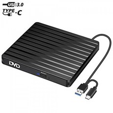 외장형 CD DVD 드라이브 BEVA USB 3.0 Type-C DVD / CD 버너 및 리더기 휴대용 외장형 DVD / CD Superdr, 단일상품