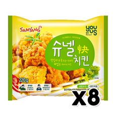 삼양 유어스 슈넬치킨 220g [ PX 추억 순살치킨 ] x 8개입, 8개