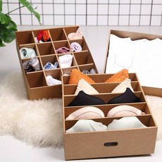 티백보관함 공장 속옷 보관 상자 종이 브래지어 크래프트 종이 서랍 홈 스토리지 마무리 상자 양말의 한국어 버전 책장정리함, 1. 빈 단일 무승부, 1개