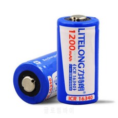 2PCS 하이 파워 3.7V 1200mAh CR-123 16340 충전식 배터리 보호 리튬 이온, 상세내용참조