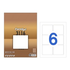 폼텍 LQ-3101 바코드용 라벨 (60단 20매), 폼텍 라벨 용지, 물류용 LQ-3116 (6단)