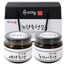 수미담 국산 느린조청 생강 도라지 조청 세트 500gX2ea 국내산 수제 청, 1개, 1kg