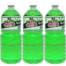탑크린 에탄올 워셔액 1.8L 사계절 자동차 강력세정, 3개