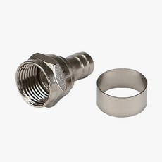 동축콘넥타 링타입 CCTV 안테나 커넥터 케이블 유선잭 자재 파츠 5C-2V RG6 100개입, 100개