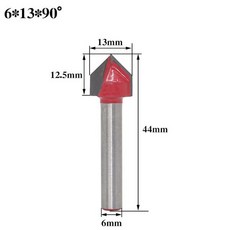 1pc 6mm V 그루브 라우터 비트 CNC 조각 가공 커터 60150 학위 목공 조각 칼칼 카바 이드 절단 도구 밀링 커터, 6x13x90R