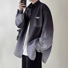 남성 루즈핏 그라데이션 긴팔 상의 캐쥬얼 셔츠 코트 CIILLNY