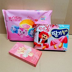 롯데 카스타드 스트로베리 +오리온 딸기송이144g +노브랜드 딸기웨이퍼롤 /학교간식 사무실간식 과자세트 (총489g), 1개, 489g